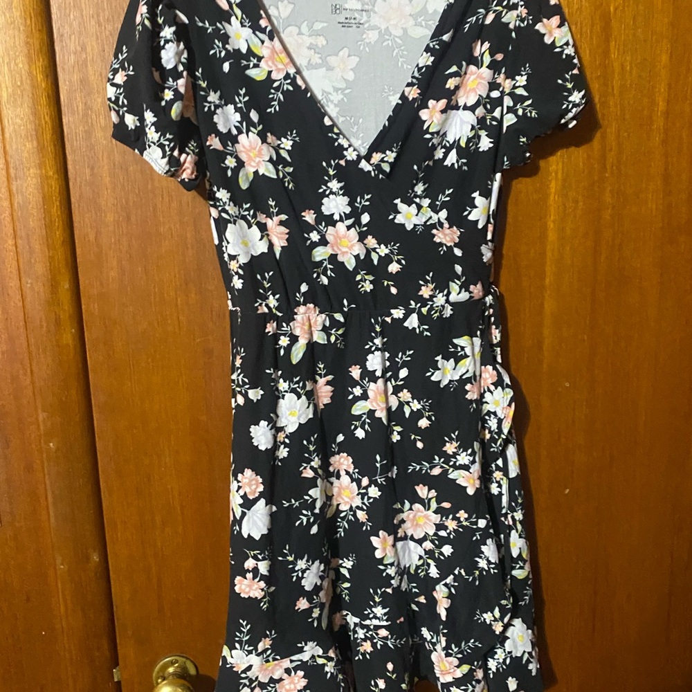 No Boundaries Black Floral Midi Dress - Picture 1 of 4